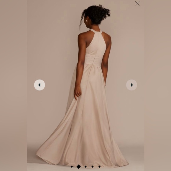 Black, high neck, long dress. Bridesmaid or formal. From David’s bridal. - Picture 2 of 8